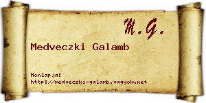 Medveczki Galamb névjegykártya